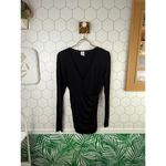 Akemi + Kin for Anthropologie Black Faux Wrap Blouse - Size - XS Photo 1
