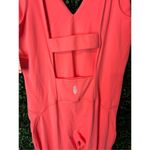 Free People Never Better One Piece Jumpsuit Workout Neon Coral Women's Large NWT Photo 5