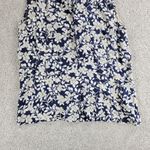 Amanda Smith Pure Silk Top Womens M Navy Blue White Floral Button Up Sleeveless Photo 6
