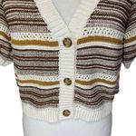 House of Harlow 1960 Crop Cardigan Sweater Metallic Small Photo 3