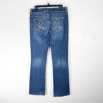 Wrangler Blue Denim Mid Rise Five Pockets Distressed Bootcut Jeans Size 10 Photo 1