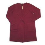 J.Crew NWT Juliette in Burgundy Open-Front Collarless Sweater Blazer XL Photo 3