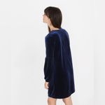 Madewell Deep Navy Velvet Balloon-Sleeve Dress Photo 4