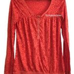 Free People M Floral Pattern Burnout Henley Top Photo 0