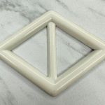 Vintage Plastic White Scarf Slide Shirt Tie Bar Belt Buckle Photo 0