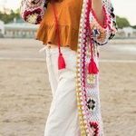 SAACHI Granny Hooded Square Crochet Ruana kimono cardigan One Size Size L Photo 0