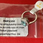 Bomb Party RBP2350 LC Aquamarine & White Topaz on Rhodium Size 7 Ring NWT Photo 4