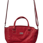 Nine West Nine West Red Faux Leather Satchel Top Handle Crossbody Bag Purse Photo 0