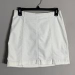 Free People  Modern Femme Denim Mini Skirt Women's 8 White Festival Boho Jean Photo 3