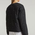 Sleeper  Faux Pearl‎ Puffer Cropped Jacket Black Size S/M Photo 2
