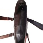 Leather Large Tote Shoulder Bag Chocolate Brown Double Straps Laptop Bag CLASSIC Photo 4