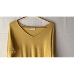 Dreamers  Womens BASIC Yellow Hi-Low V-NECK Long Sleeve Front Seam SWEATER Sz M/L Photo 8
