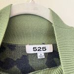 525 America Leopard Print Puff Sleeve Knit Sweater Green Blue Photo 4