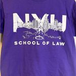 Hanes NYU School of Law T-Shirt Purple Small Gender Neutral Short Sleeve Graphic  Photo 1
