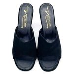Newport News Black Suede Leather Mules Heels Slides Sandals Size 9 Vintages 90s Photo 7