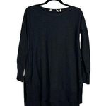 Soft Surroundings  Black Tunic Sweater Split Hem Scoop Neck High Low Oversized XS Photo 0