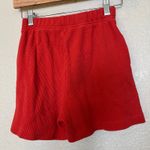 NOBLE High Waist Waffle Knit Lounge Shorts XS Comfy Casual Cotton Burnt Orange Photo 3