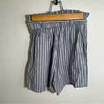 High Paper Bag Waist Shorts Light Blue White Stripes Size XS Photo 5