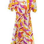 Anthropologie Anthro Abel The Label Dress L Multi Abstract Swish Midi Hi Lo Maximalist Boho Photo 3