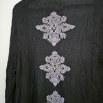 Sweet Sinammon Cardigan Black Purple White Long Sleeve Open Front Knit Casual Size M Photo 4