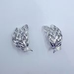 VINTAGE Silver Toned Open Work Clip‎ On Earrings Photo 2