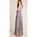 Love The Label Anthropologie Multicolor Striped Maxi Dress M Boho Beaded Tassel Blue Size M Photo 6