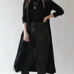 Lou & grey Open Front Long Pocket Duster Cardigan Sweater Black Photo 0
