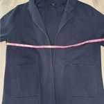 Quince Women’s Sweater Blazer Navy Open 2 Front Pockets 100% Organic Cotton XL Photo 5