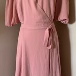 Fame and Partners Georgette Blush Pink V-Neck Wrap Gown Cocktail Dress Size 14 Photo 7