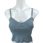 Madewell Blue Sleeveless Ribbed Knit Corset Bustier Crop Sweater Tank Top Sz S Photo 0