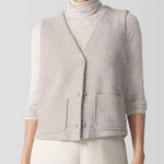 Eileen Fisher Woman Large Lightweight Boiled Wool Vest in Regenerative Wool NWT Photo 0