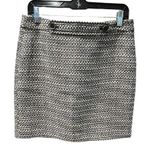 Loft Tweed Mini Skirt Size 4 Black White Bouclé Lined Photo 0