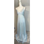 Vintage Old Hollywood Icy Baby Blue Lace Gown S Photo 1