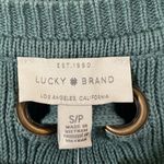 Lucky Brand  Back Lace Pullover Ribbed Knit Cotton Sweater in Sage Hue size S Photo 8