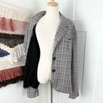 Free People  Cali Plaid Blazer Neutral Grey Sz XL Photo 9