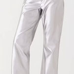 J.Crew NWT Full-length demi-boot pant in metallic faux leather 26T Tall holiday Photo 0