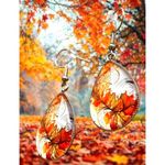 Fall Leaves Earrings New Teardrop Thanksgiving Autumn Leaf Season Dangle… Silver Photo 7