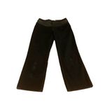 Alice + Olivia BLACK CORDUROY CROPPED FLARE LEG PANTS WITH LEATHER TRIM (6) Photo 9