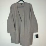 Alfani  Light Gray Grey Merino Wool Sweater Open Front Cardigan Size Large NWT Photo 2