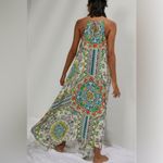 Anthropologie  Ella Halter Tunic Dress Tie Neck Hankerchief Hem Maxi S/XS -ovrszd Photo 2