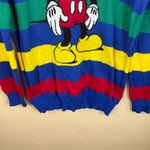Disney 100 Mickey Mouse Striped Sweater Size XL Rainbow 100th Anniversary Photo 4