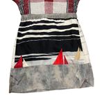Launch by Susan Young abstract sailboat novelty 100% silk dress size XS Red Photo 7