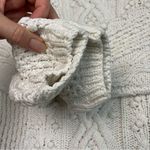 Vintage Cable Knit Sweater Jumper Pullover 3D Baubles Mock Neck Ivory Cream White Size L Photo 10