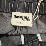 NWT Savanna Jane Black Distressed Denim Rhinestone Fringe High Rise Shorts L Size L Photo 7