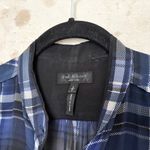 Rag and Bone  Byron Chiffon Sheer Silk Blend Plaid Button Down Shirt Photo 1