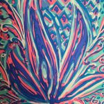 LULU B NEON BOLD COLORFUL ABSTRACT LARGE PINEAPPLE PRINT UPF 50 TEE XL Pink Photo 5