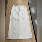 Loft  Denim Maxi Skirt in White with Front Slit Sz 8 Photo 10
