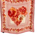 Les Copains Scarf Pink Floral Heart Motif 100% Silk Square 33x33 Photo 0