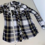 Rails  Women's Black Yellow White Flannel Plaid Button Down Shirt Top Medium Photo 5