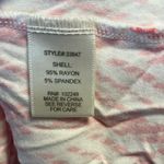 Skies Are Blue  Top Coral & White Embroidered Yoke Sleeveless Sz 8 EUC Slit Neck Photo 3